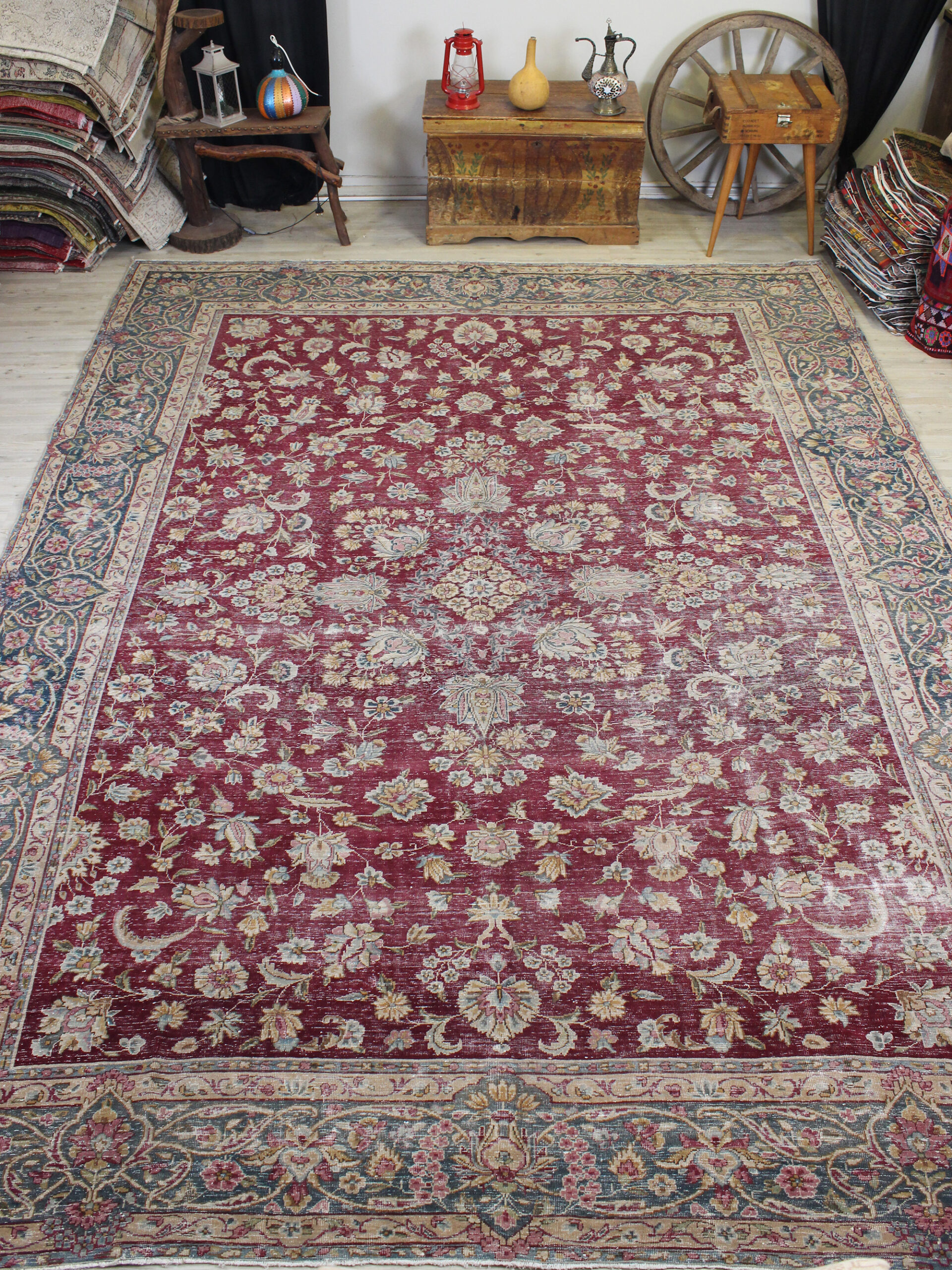 Eskitme Yün Vintage Halı 296 x 380 cm 10625 - Görsel 6