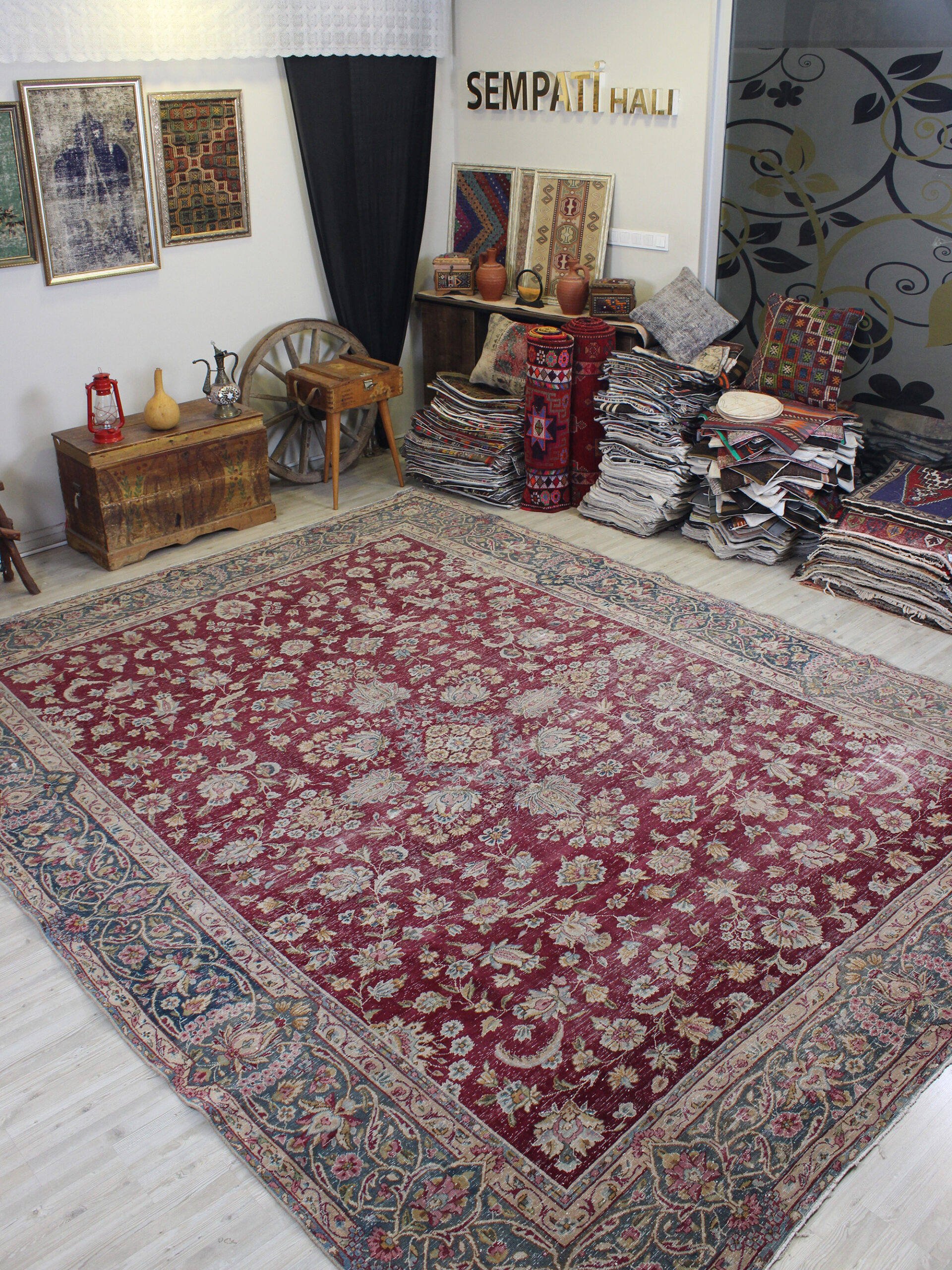 Eskitme Yün Vintage Halı 296 x 380 cm 10625 - Görsel 8