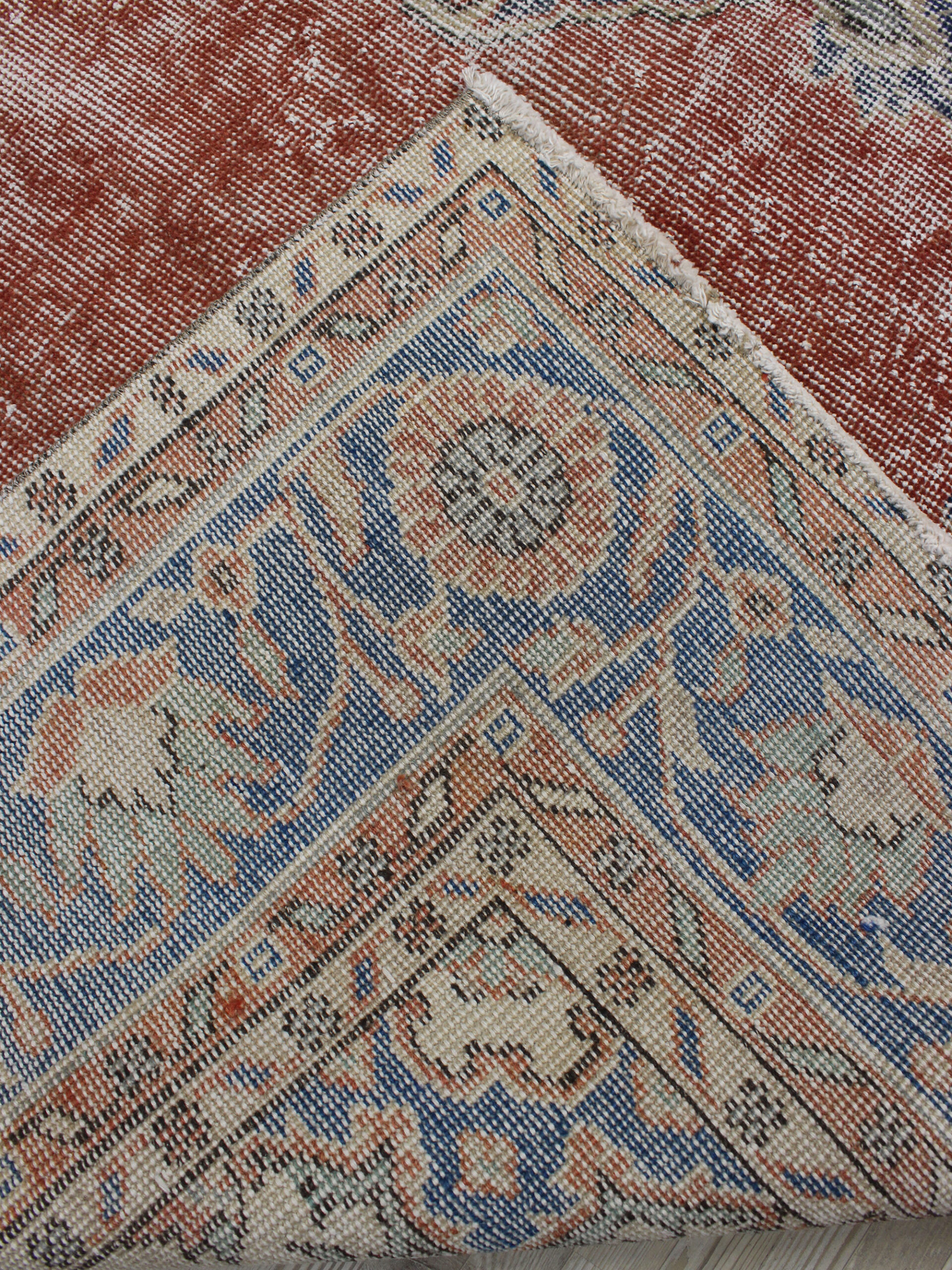 Distressed Handmade Vintage Rug — detail view 3, handmade vintage rug