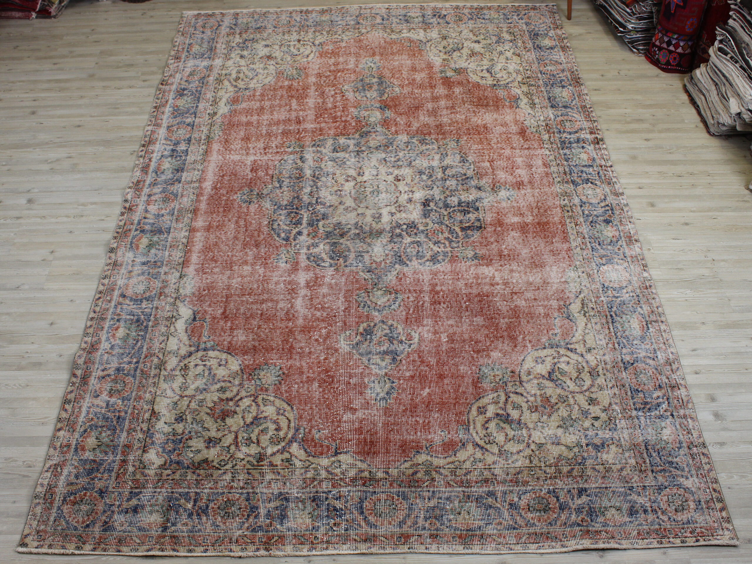 Eskitme El Yapımı Vintage Halı 215 x 318 cm 10627 - Görsel 8