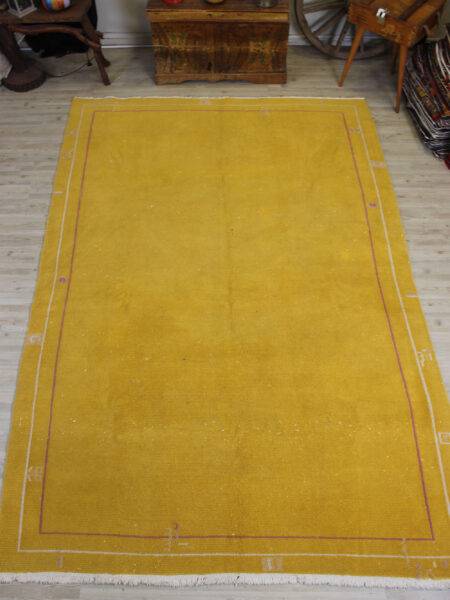Distressed Hand-Woven Wool Rug, Vintage - SKU 10628 - Detail View