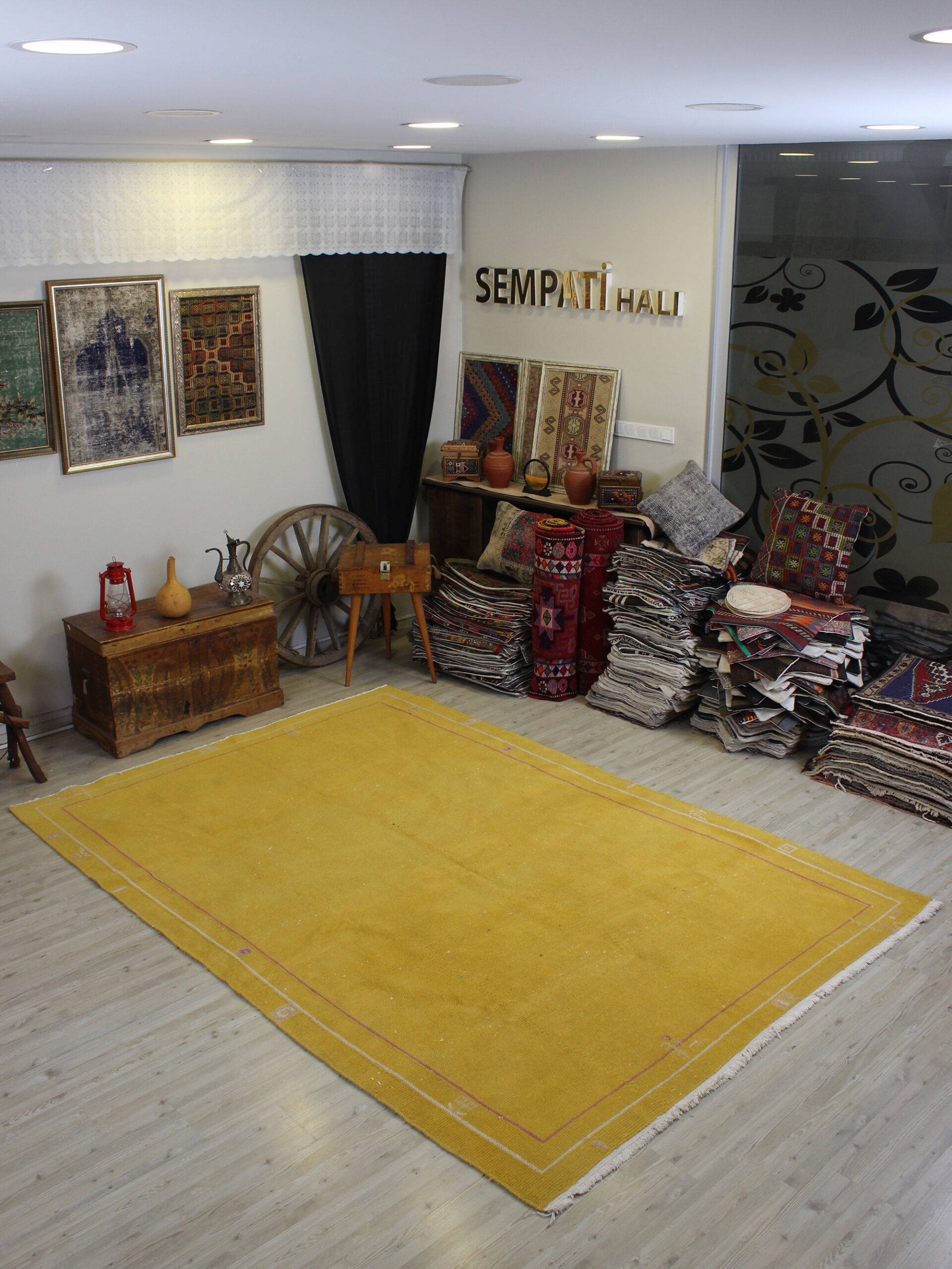 Eskitme El Dokuma Yün Halı Vintage 200 x 289 cm 10628 - Görsel 9