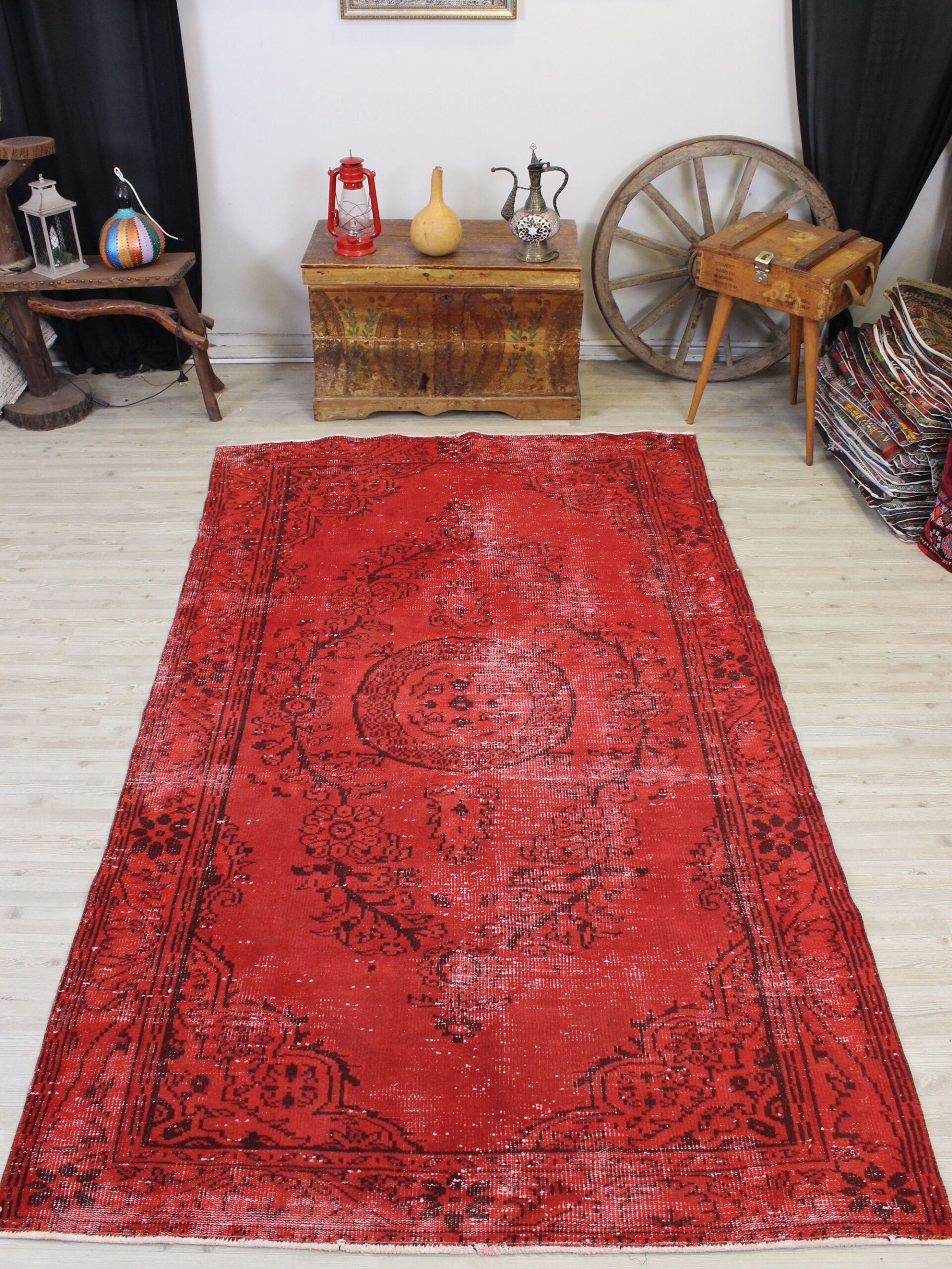 El Dokuma Yün Eskitme Halı 157 x 262 cm 10631 - Görsel 7
