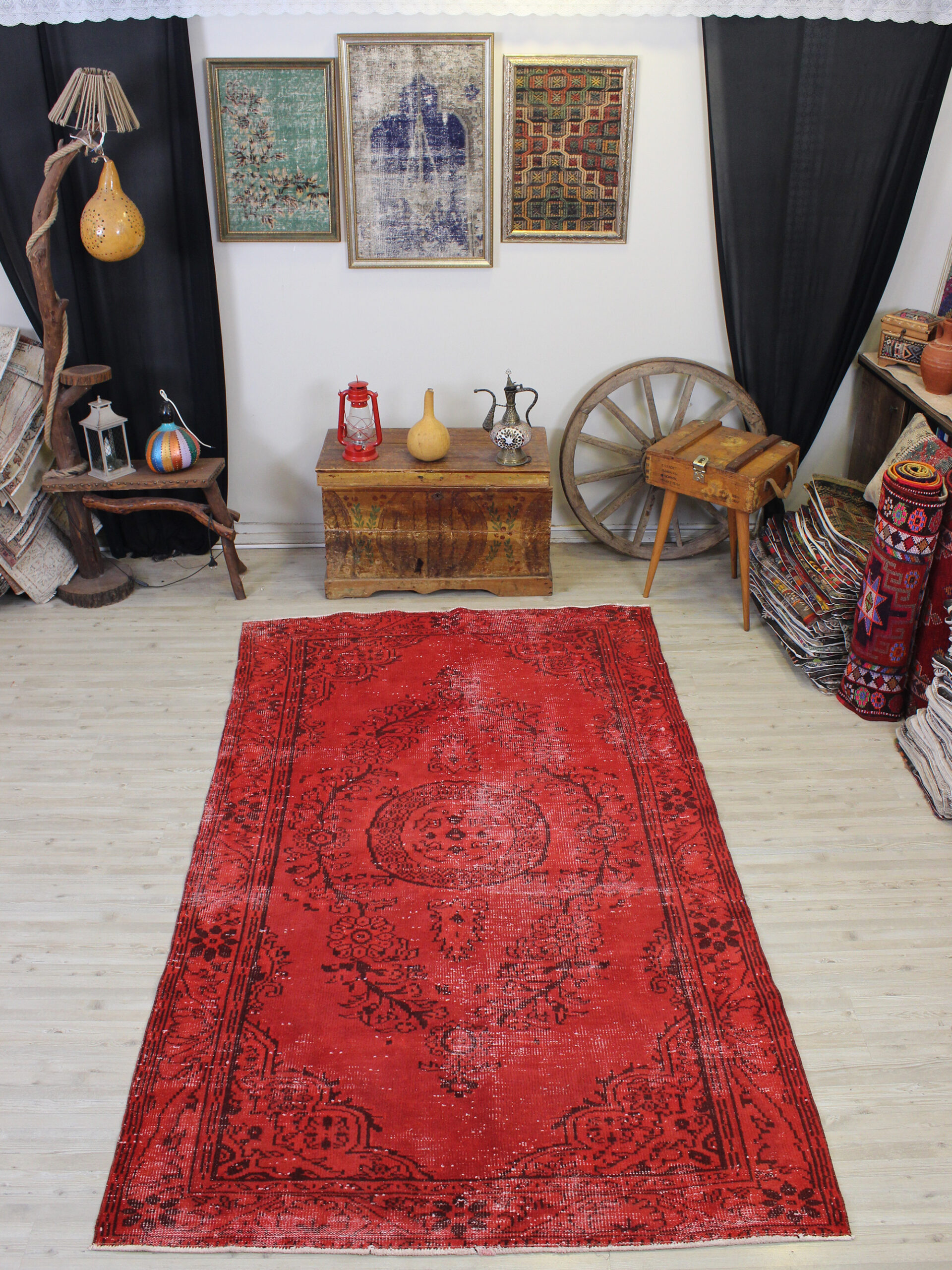 El Dokuma Yün Eskitme Halı 157 x 262 cm 10631 - Görsel 8