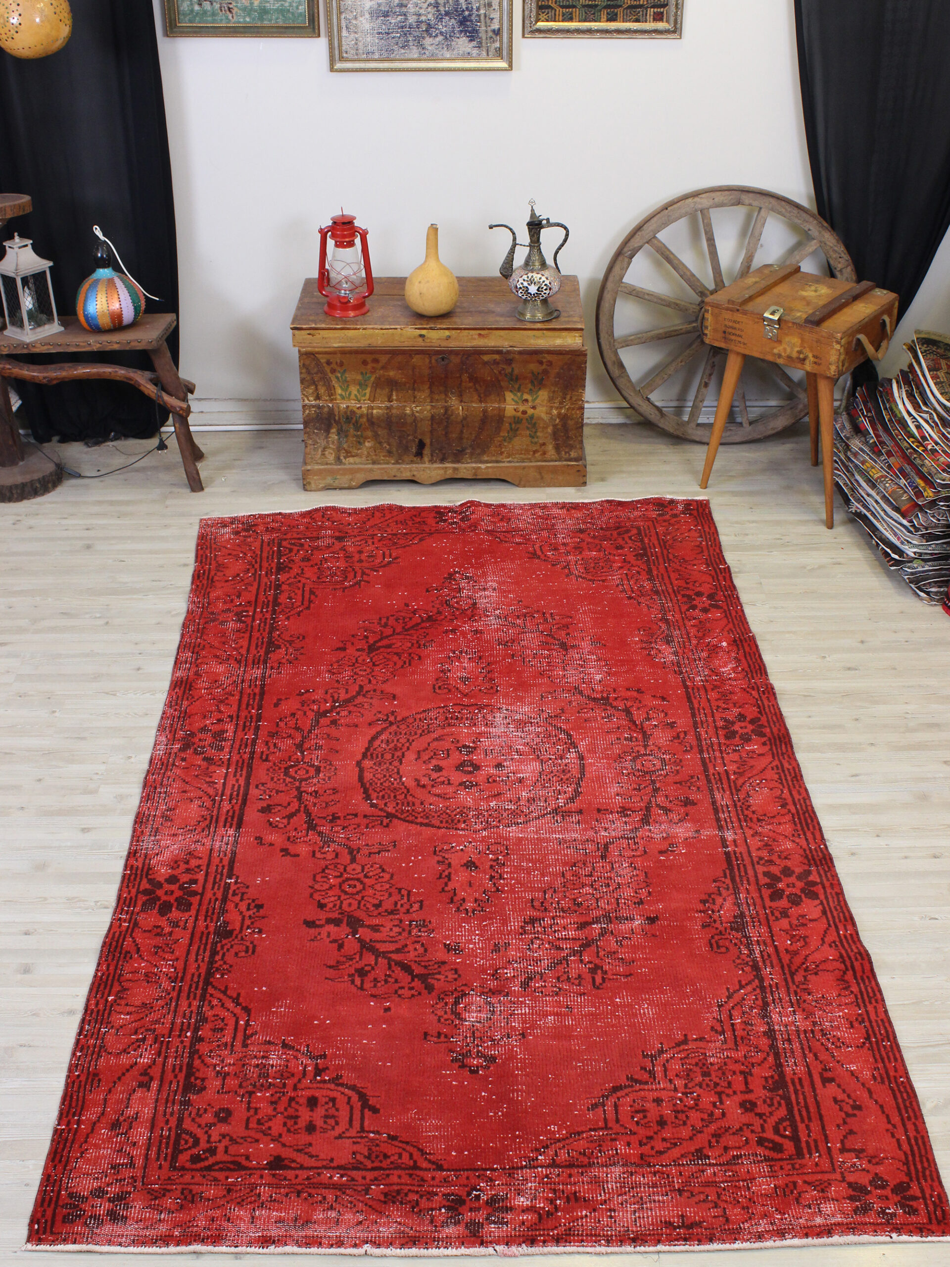 El Dokuma Yün Eskitme Halı 157 x 262 cm 10631 - Görsel 10