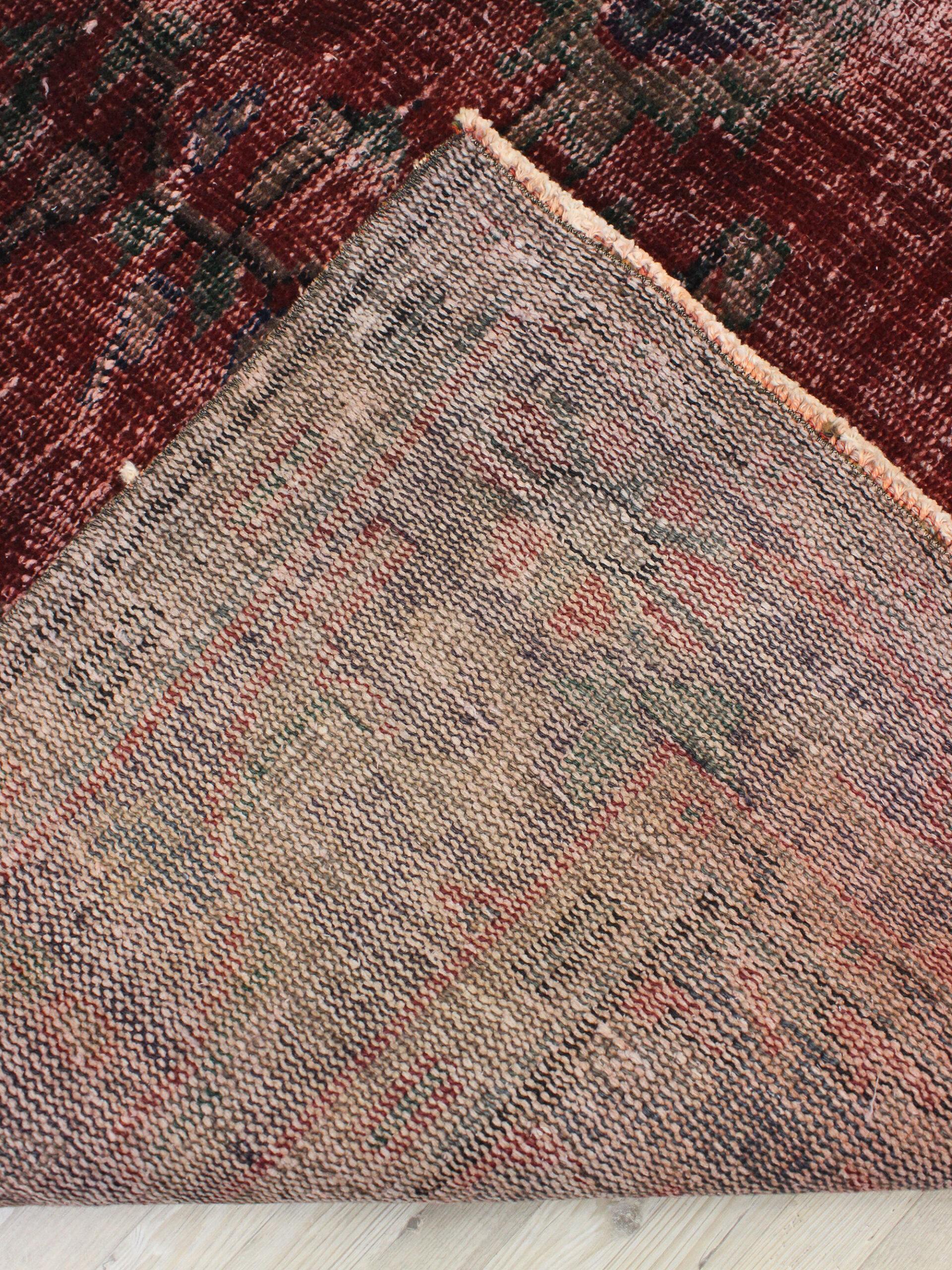 Distressed Hand-Woven Vintage Rug — detail view 3, handmade vintage rug