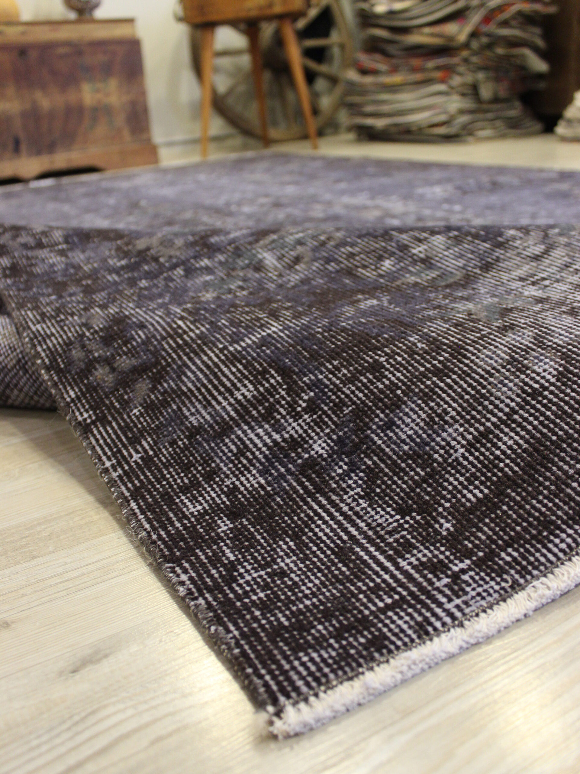 Vintage Handwoven Wool Rug — detail view 4, handmade vintage rug