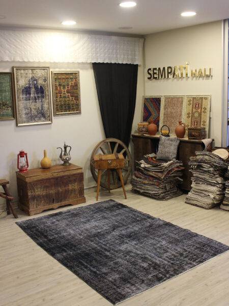 Distressed Vintage Wool Rug, detail view 2, handmade rug, SKU 10653