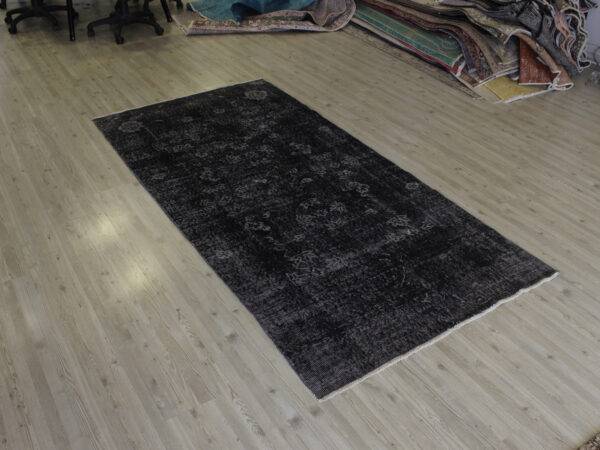 Distressed Hand-Woven Wool Rug, Vintage, Handmade rug, wool wool/weave, size 114 × 232 cm, from Ladik, SKU 10661