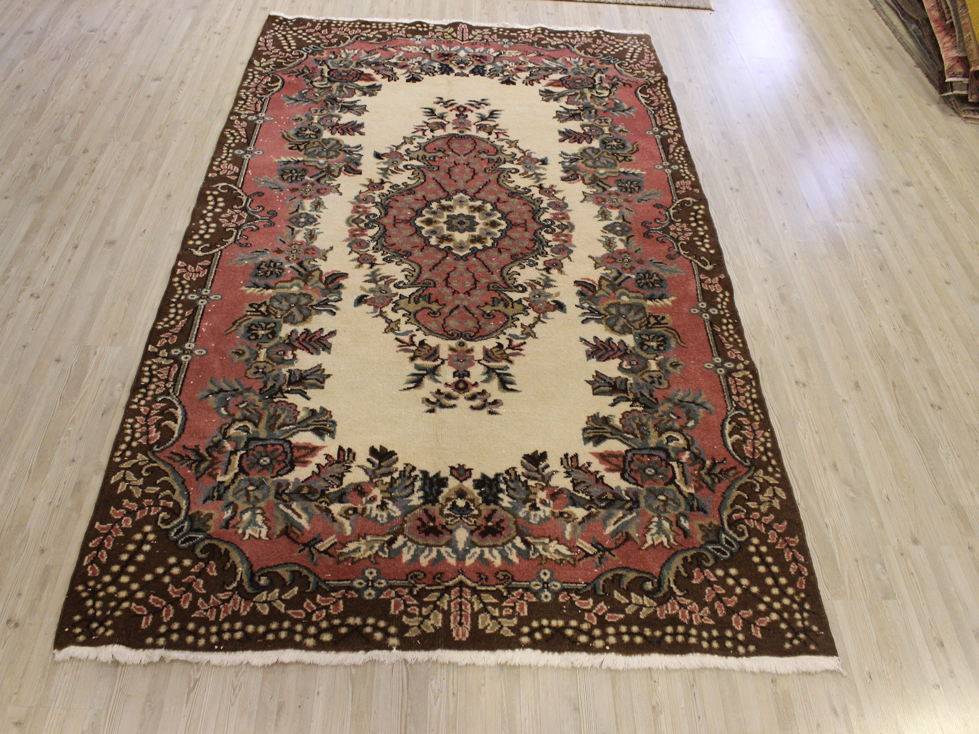 Distressed Hand-Woven Vintage Rug — detail view 2, handmade vintage rug
