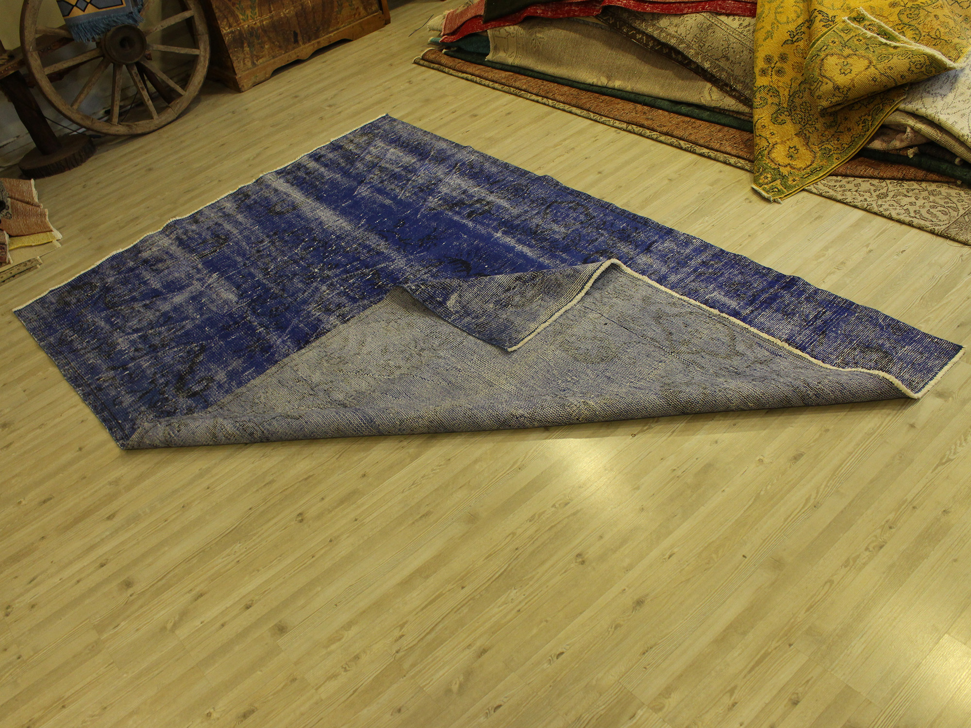 Vintage Distressed Hand-Knotted Rug — detail view 3, handmade vintage rug