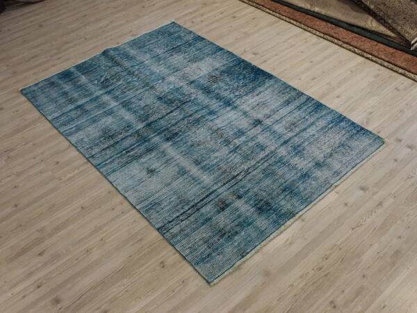 Distressed Wool Vintage Rug, Handmade rug, wool, cotton & silk wool/weave, size 120 × 180 cm, from Bergama, SKU 10687