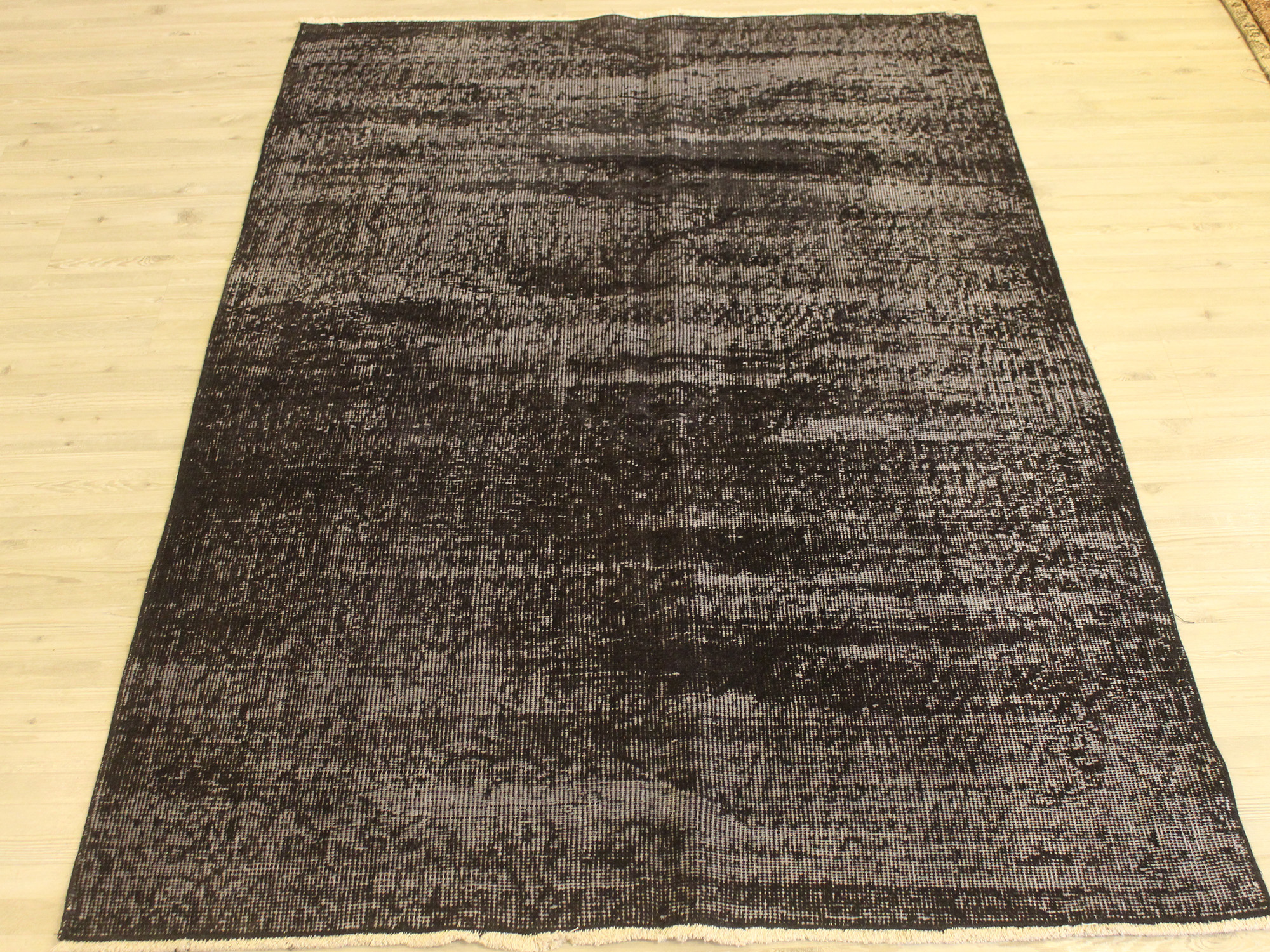 Distressed Handmade Wool Vintage Rug — detail view 2, handmade vintage rug