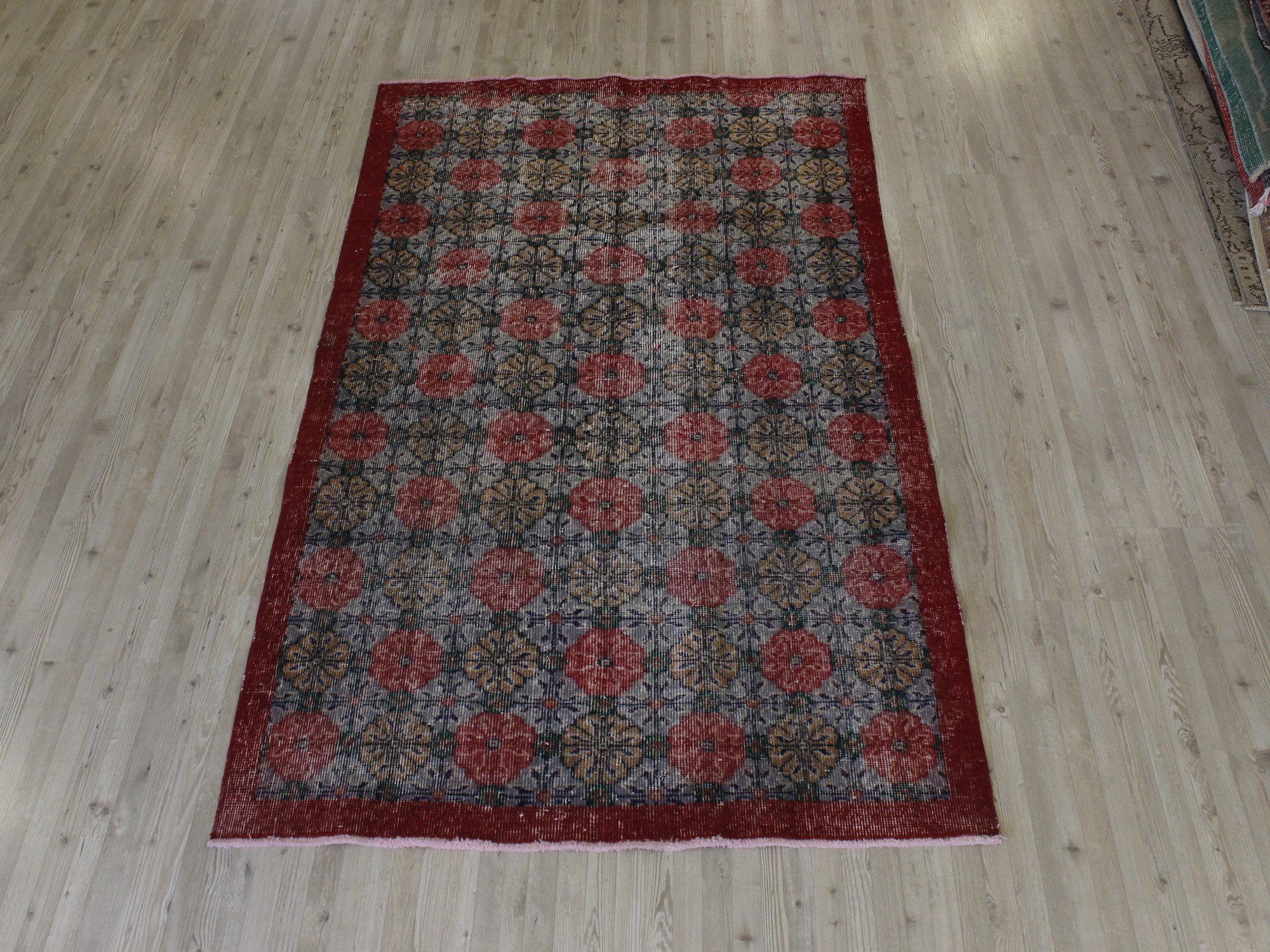 Hand-Woven Wool Rug — detail view 2, handmade vintage rug