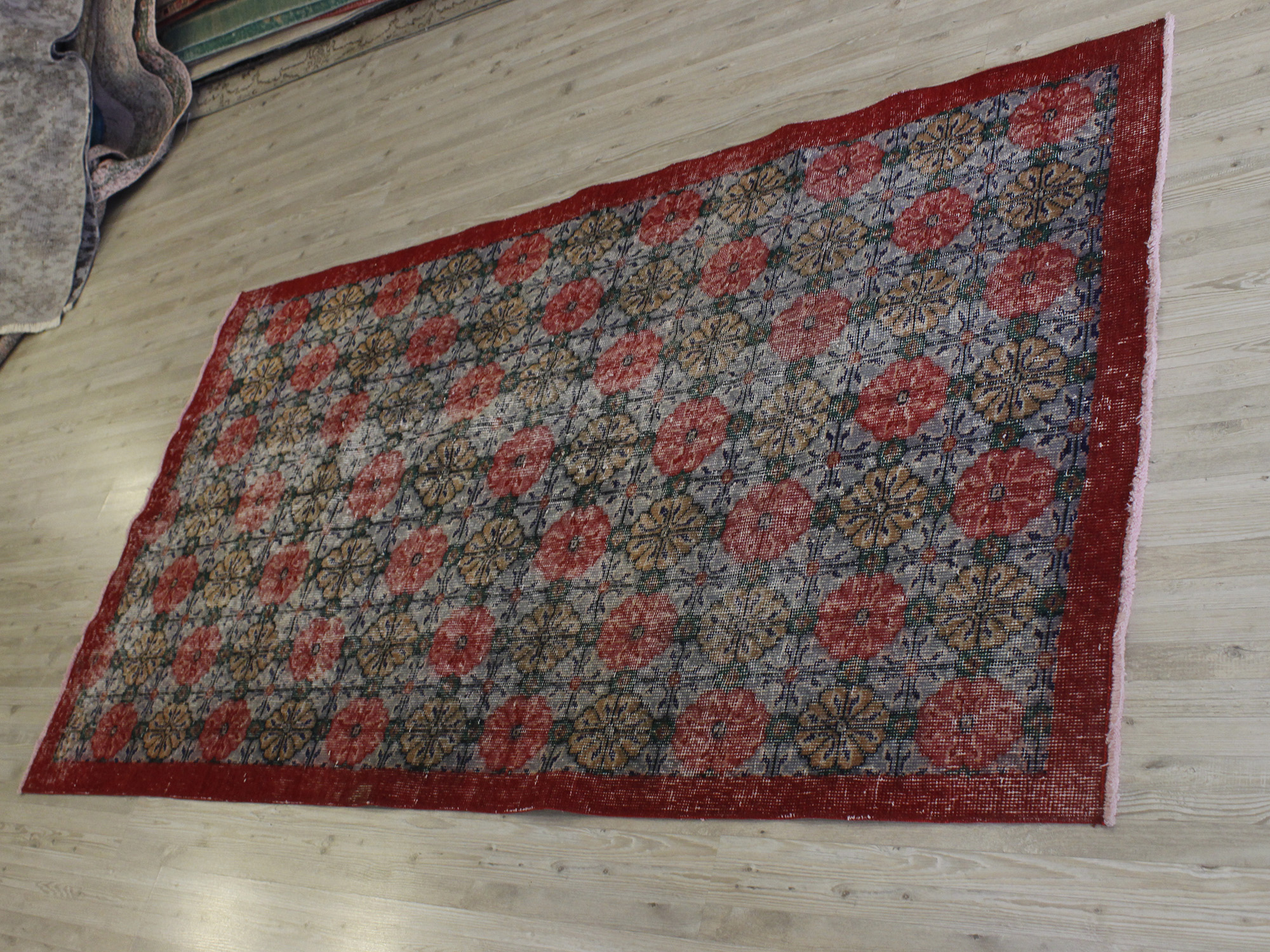 Hand-Woven Wool Rug — detail view 3, handmade vintage rug