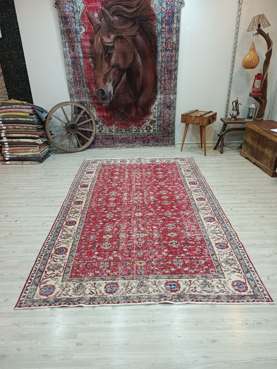 %100 Yün Doğal Vintage Halı 176x281 cm 10819 - Görsel 6