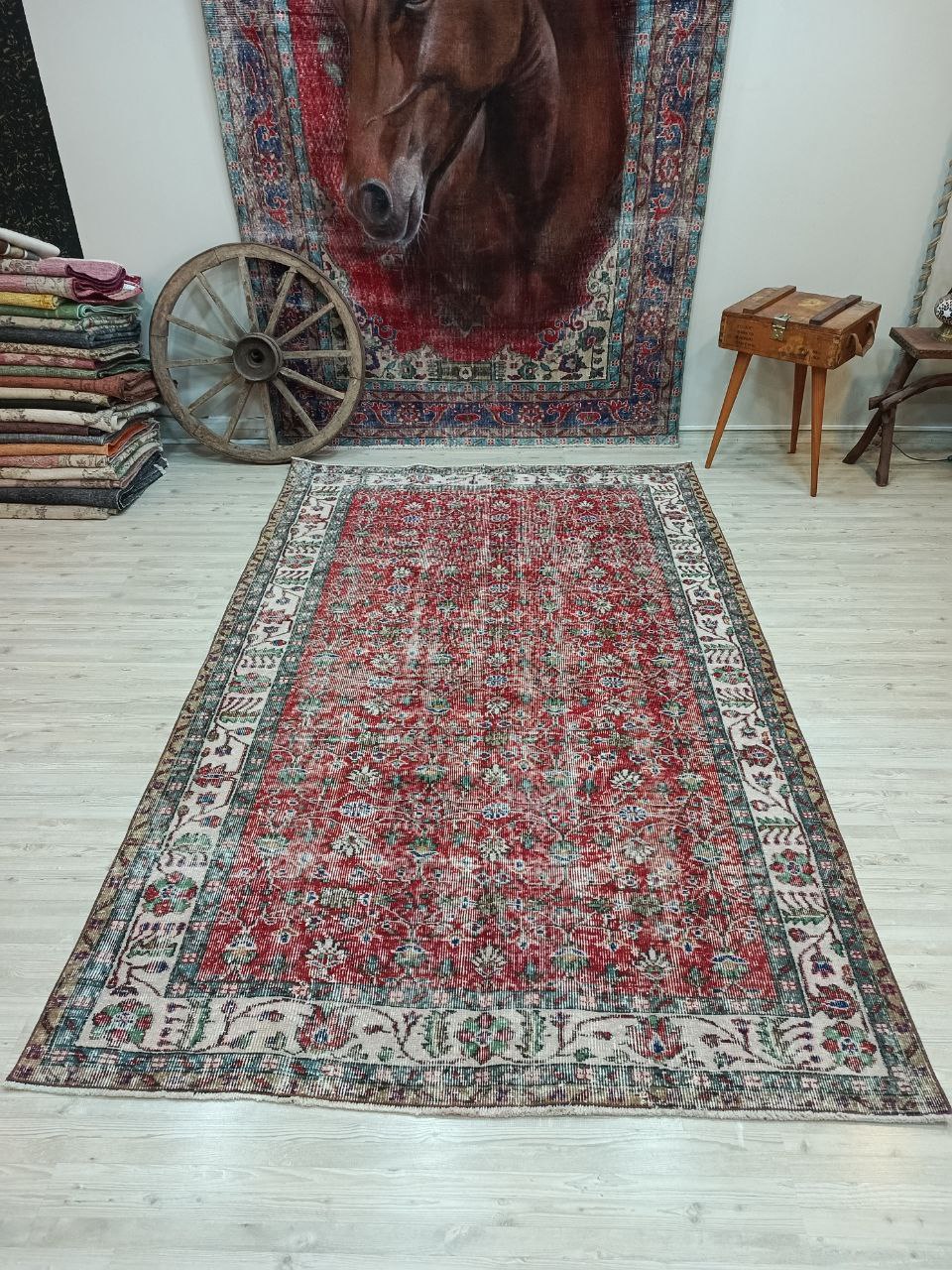 %100 Yün Vintage El Dokuma Halı 166x268 cm 10821