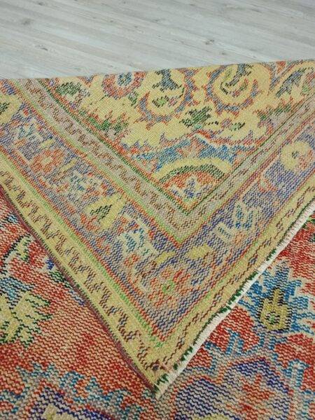 Natural Wool Hand-Woven Distressed Rug, detail view 2, handmade rug, SKU 10823