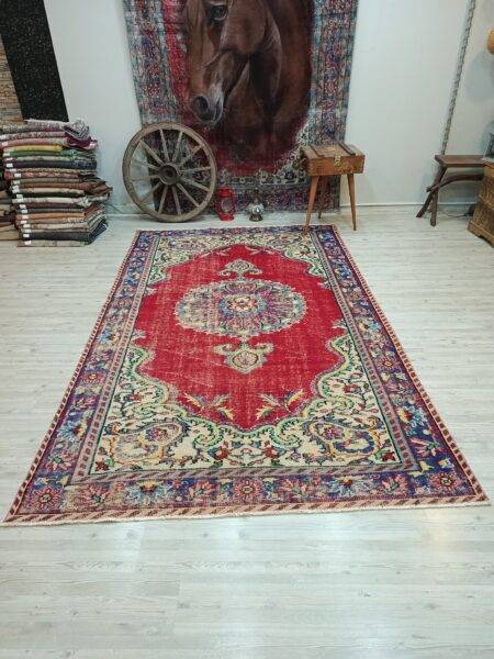 Vintage 100% Wool Rug, Handmade rug, wool & silk wool/weave, size 181 × 297 cm, from Yahyalı, SKU 10833