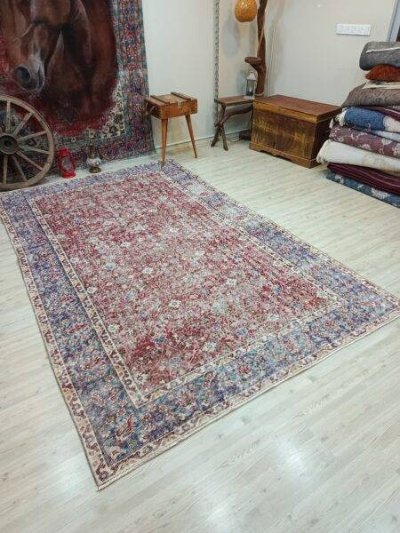 Vintage Natural Wool Rug, vintage rug, Vintage, hand-knotted silk, size 187 × 310 cm, from Bergama