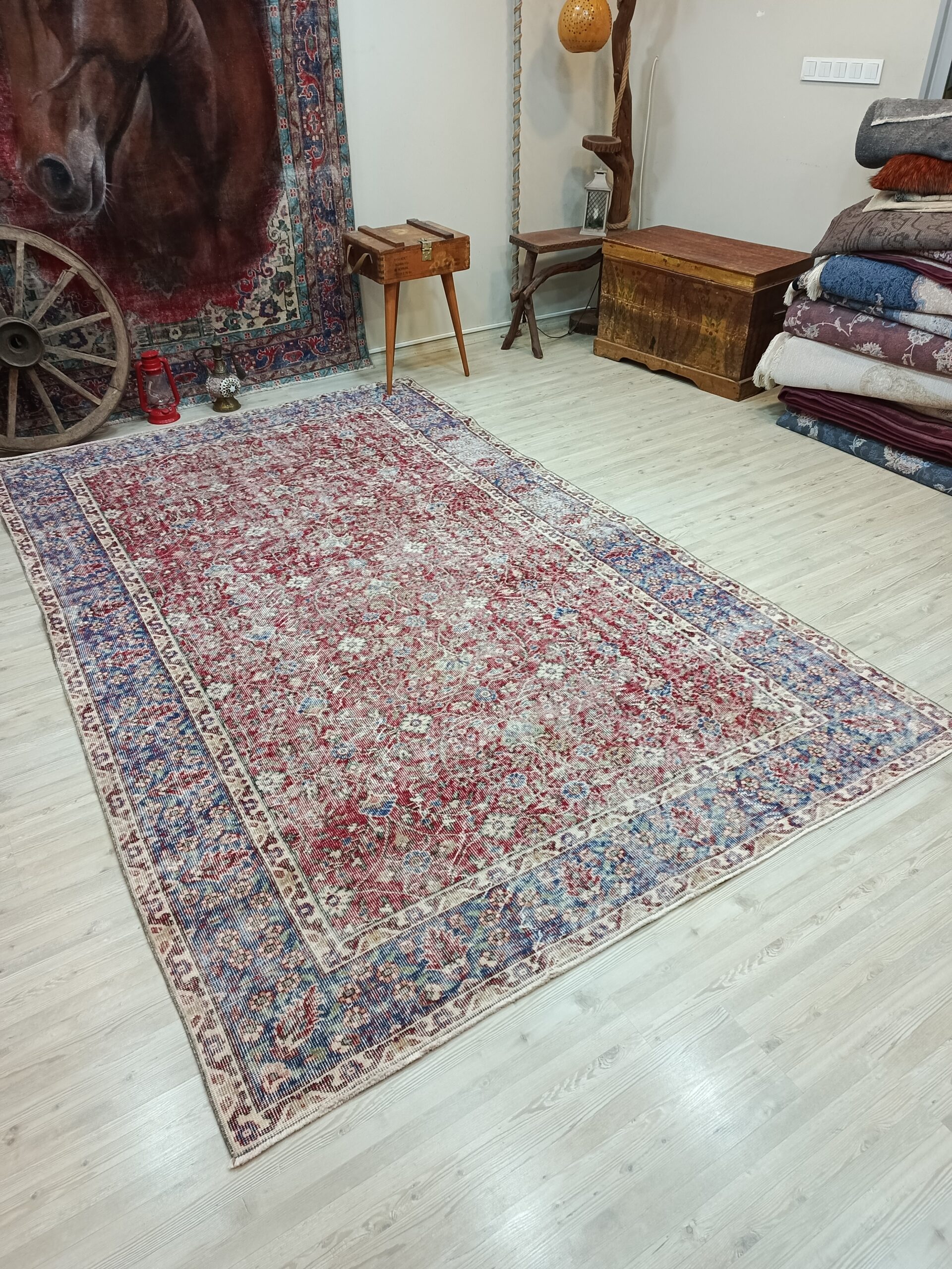 Vintage Natural Wool Rug — detail view 3, vintage vintage rug