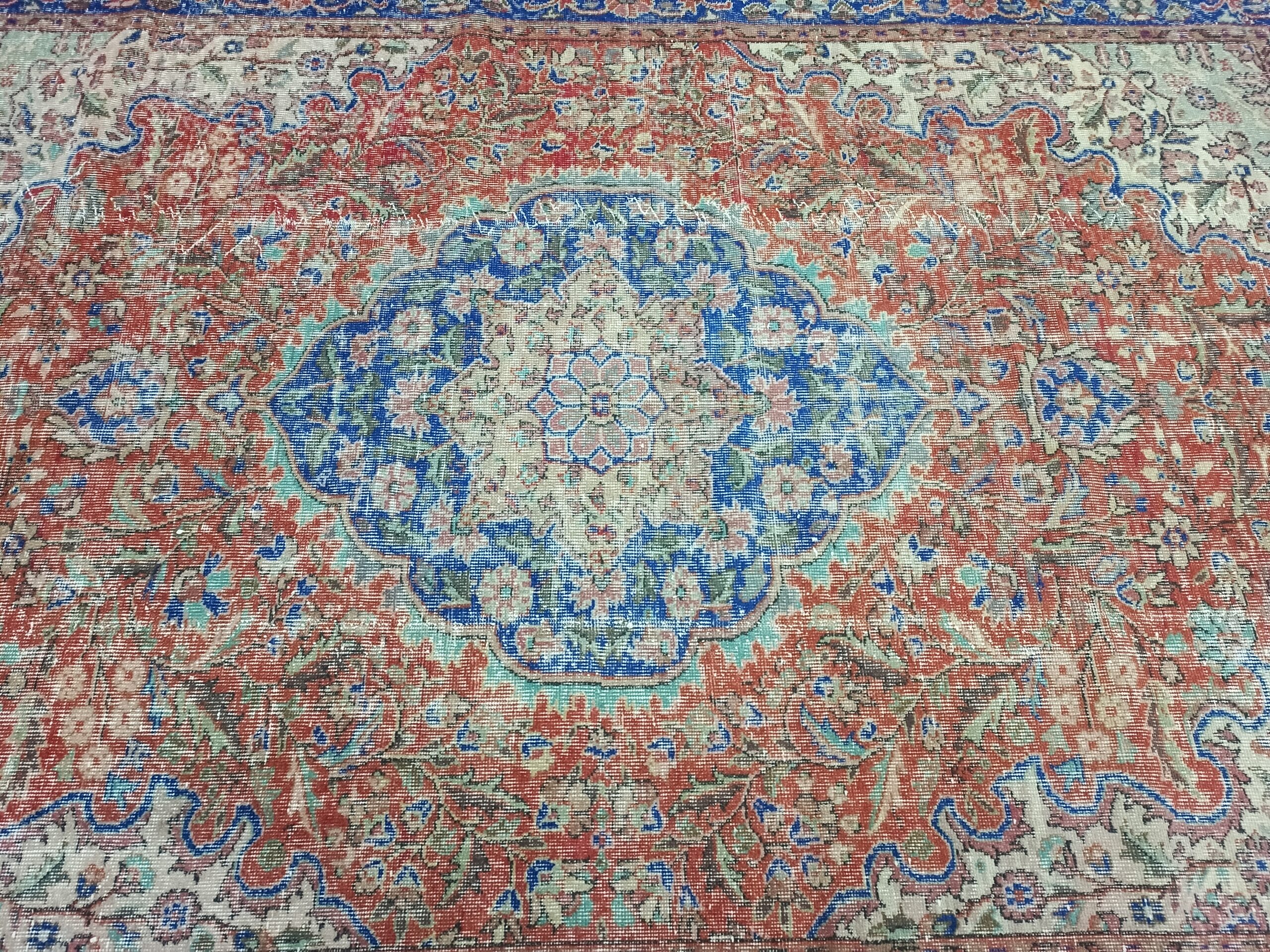 Vintage El Dokuma Doğal Halı 182x278 cm 10835 - Görsel 7
