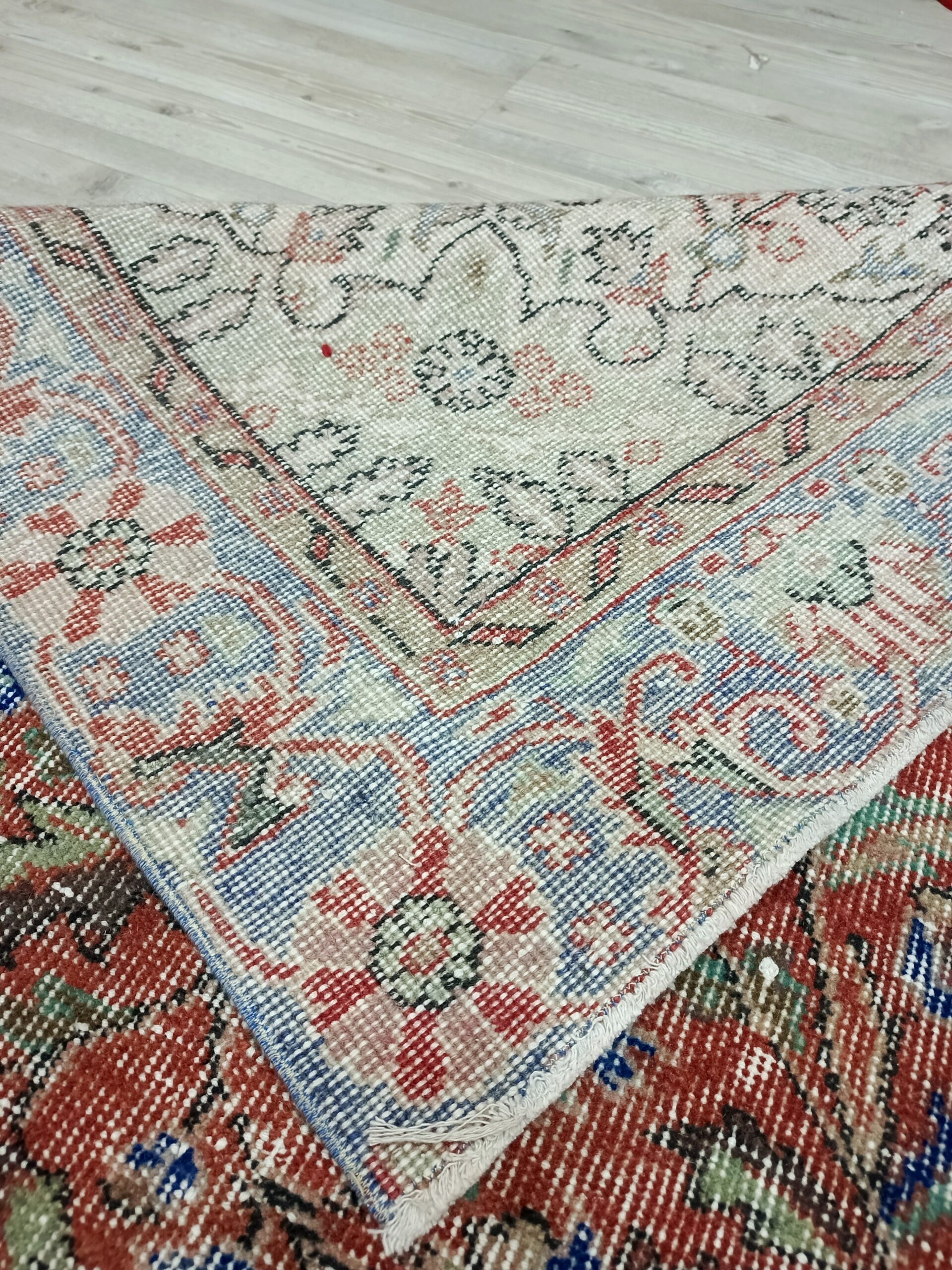 Vintage Handwoven Natural Rug — detail view 4, handmade vintage rug