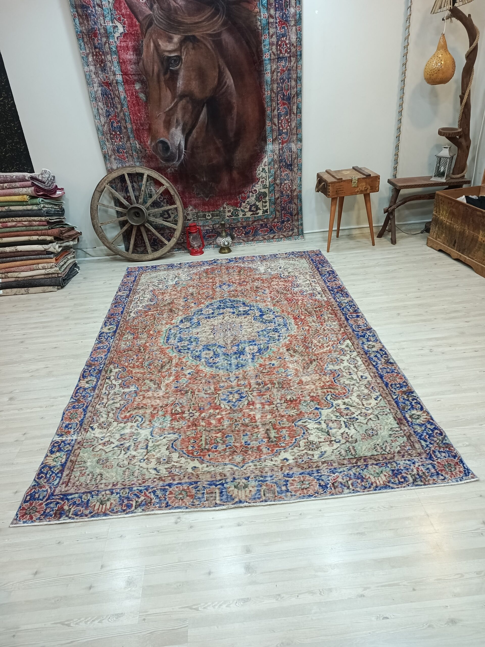 Vintage Handwoven Natural Rug — detail view 3, handmade vintage rug