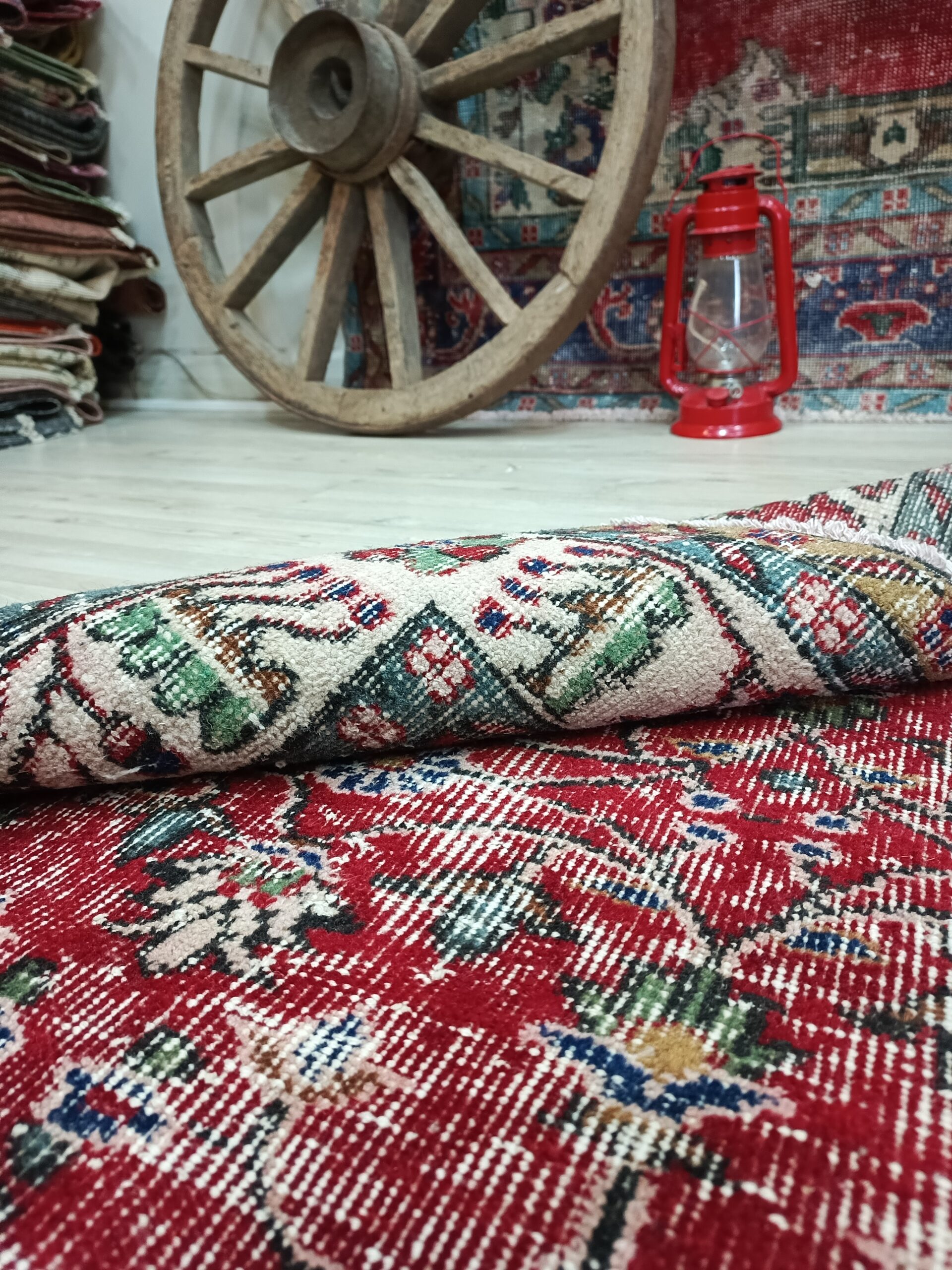 Vintage Hand-Woven Wool Rug — detail view 3, vintage vintage rug
