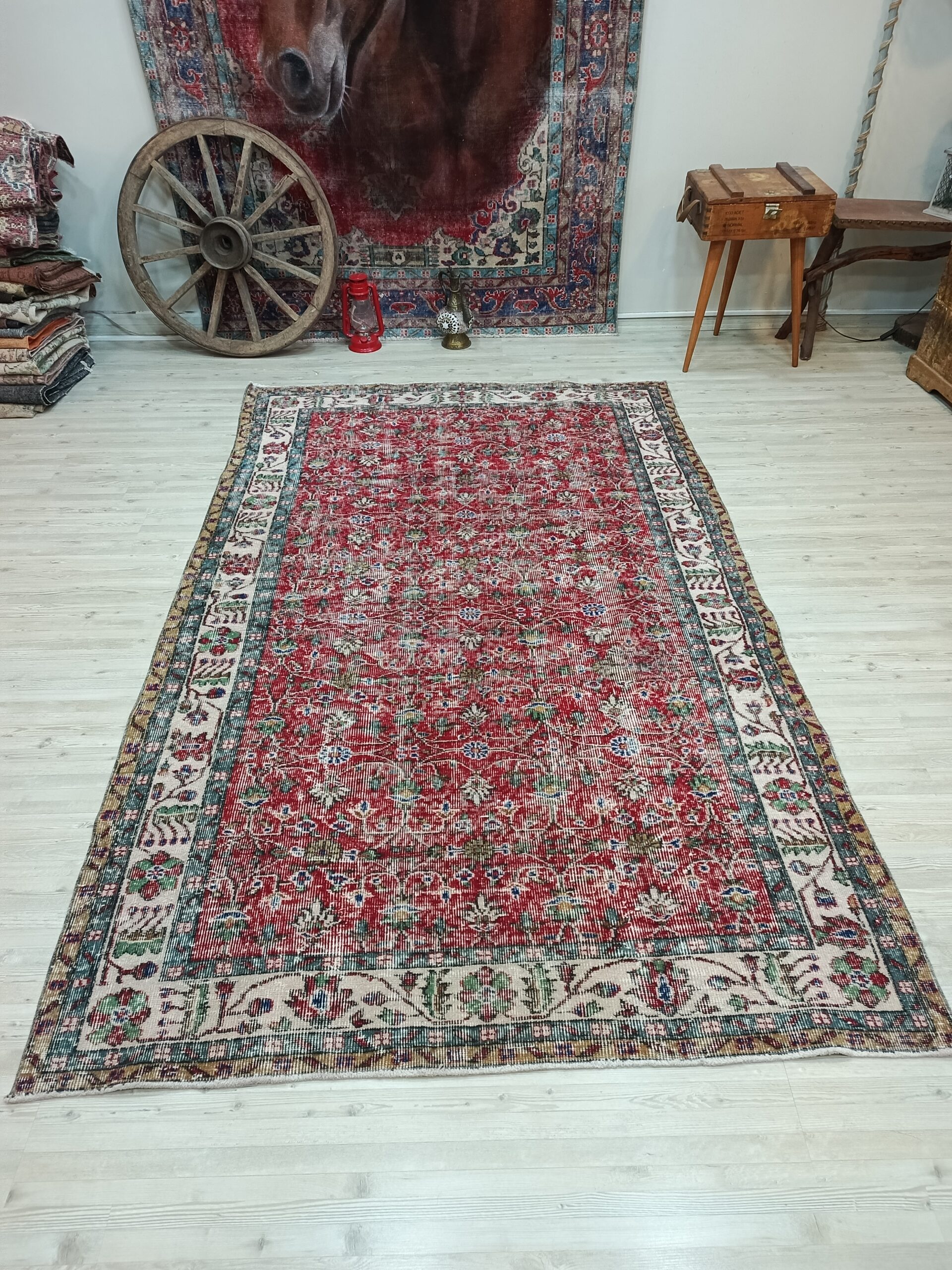 Vintage Hand-Woven Wool Rug — detail view 5, vintage vintage rug