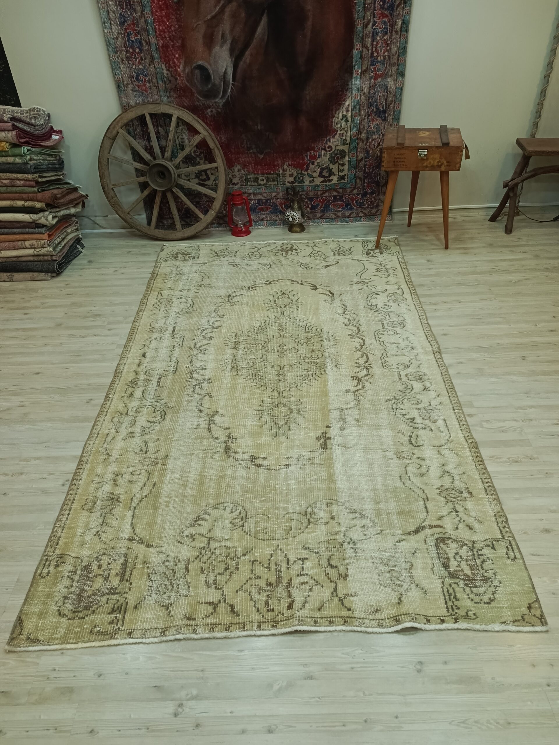 Vintage Wool & Cotton Rug — detail view 5, vintage vintage rug
